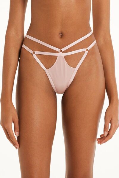 Tezenis Brasiliano con Fianchetto Tanga in Microfibra Lucida Donna Rosa Chiaro Tamaño M