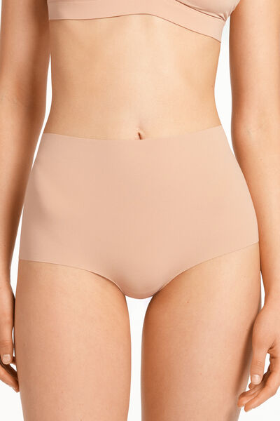 Tezenis Culotte Alta Microfibra Taglio Vivo Donna Naturale Tamaño XS