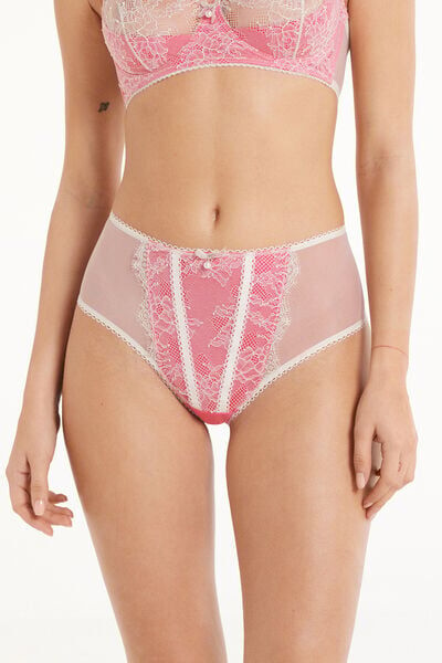 Tezenis Culotte Alta Ocean Dream Lace Donna Rosa Tamaño M