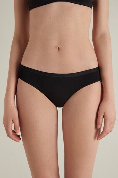 Tezenis Slip in cotone Donna Nero Tamaño XS