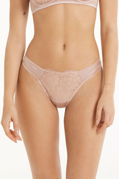 Tezenis Perizoma Sgambato con Golden Princess Lace Donna Rosa Chiaro Tamaño M