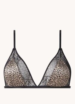 Sam Friday Shiva bralette van satijn met kant - Bruin