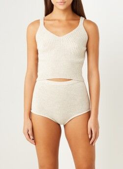 Sandro Ribgebreide high waisted lounge slip - Beige