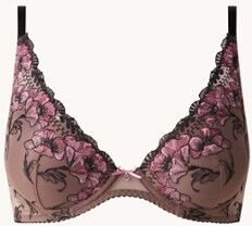 Aubade À Fleur De Toi plunge push-up bh met borduring - Taupe