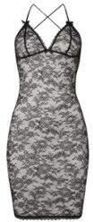 Agent Provocateur Hinda slipdress van kant met rugdecolleté - Zwart