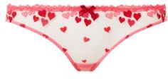 Agent Provocateur Cupid slip van mesh met hartenborduring - Roze