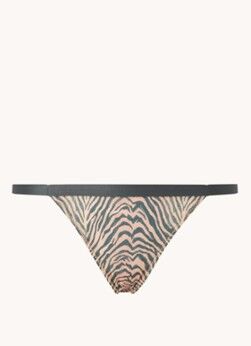 Love Stories Wild Rose tanga met zebraprint - Lichtbruin