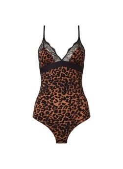 Love Stories Doris body met luipaard print en kant - Bruin