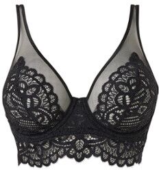 PrimaDonna First Night longline beugel bh van kant - Zwart