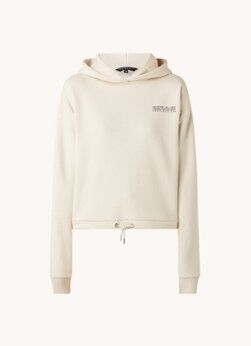 NIKKIE Everyday oversized hoodie met trekkoord en print - Creme