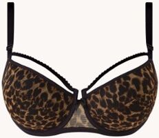 marlies | dekkers marlies   dekkers Peekaboo plunge balconette bh van mesh met panterprint - Lichtbruin