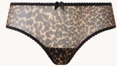 marlies | dekkers marlies   dekkers Peekaboo slip van mesh met panterprint - Lichtbruin