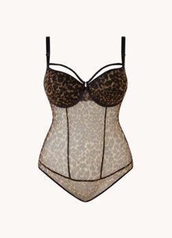 marlies | dekkers marlies   dekkers Peekaboo body van mesh met beugelondersteuning - Lichtbruin