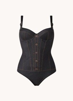 marlies | dekkers marlies   dekkers Calamity Jane voorgevormde body met knoopdetail - Donkerblauw