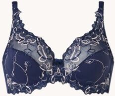 Hunkemöller Diva beugel bh met borduring - Donkerblauw