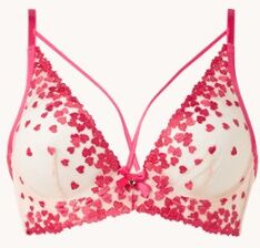 Hunkemöller Amora beugel bh van mesh met borduring - Lichtroze