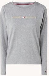 Tommy Hilfiger Longsleeve met logoborduring en lurex - Grijs