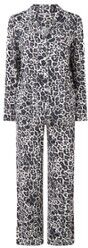 Pretty You Bamboo pyjamaset met panterprint - Donkergrijs