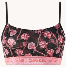 Calvin Klein Bralette van mesh met lurex - Zwart