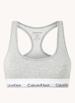 Calvin Klein Modern Cotton bralette met logoband - Grijsmele