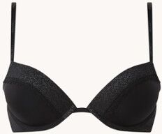 Calvin Klein Voorgevormde plunge push-up bh met kant - Zwart