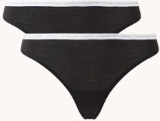 Calvin Klein CK One string met logoband in 2-pack - Zwart