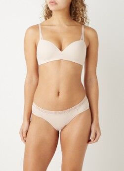 Calvin Klein Seductive Comfort beugelloze demi bh - Vanillegeel