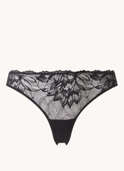 Calvin Klein Seductive Comfort string met kant - Zwart