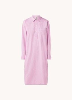 TEKLA Nachthemd met streepprint van biologisch katoen - Roze