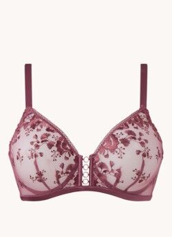 Simone Pérèle Orphée beugel bh van mesh met kant - Bordeaux