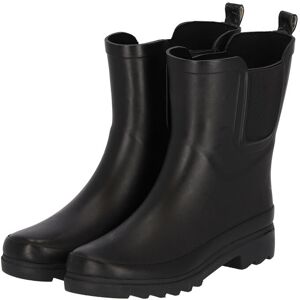 XQ Dames Regenlaarzen Rubber Plain Chelsea Zwart-37