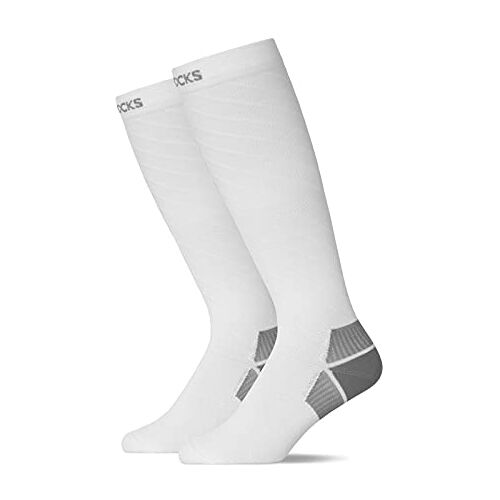 Snocks Compressiesokken mannen en vrouwen Compressie Sokken 13,3mmHg (1x Wit, 47-50)