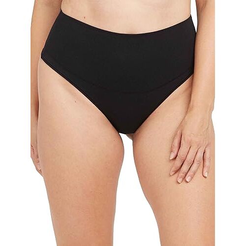 Spanx Thong string van katoen voor dames, Muy Zwart, S