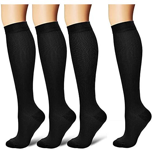 feifanshop 4 paar compressiekousen/compressiekousen/compressiekousen/trombose kousen/voor dames heren, sport, medi, vliegen, reizen, zwangerschap en medische