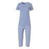 By Louise By Louise Dames Capri Pyjama Set Blauw 3/4 Maat: L