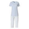 By Louise By Louise Dames Capri Korte Pyjama Set Blauw / Wit Maat: L