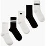 boohoo Sportsokken (5 Paar), Blackwhite One Size