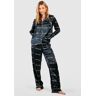 boohoo Satijnen Sleigh All Day Pyjama Set, Navy 38