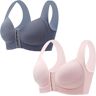 GOPROLY Magic Front Sluiting Naadloze Push Up Bra Plus Size, Draadloze BH Glad Terug Naadloze, 2 stuks-j, 3XL