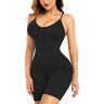 Bingrong Shapewear Body Shaper voor dames, figuurvormend, figuurvormend, figuurvormend, fajas, Colombiana, taillevormer, naadloos, body shaper met been, zwart, XS-S