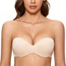 DOBREVA Dames Strapless Beha Push Up met Beugel Strapless Bandeau BHS Beige 75A