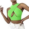 BIISDOST Top Out oogst damesblouse solide snit wrap tank damesblouse bustier korset, groen, M