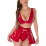 Koucla Glossy Triangel Gogo Top in latex-look, rood, S