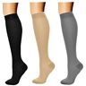 feifanshop 3 paar compressiekousen, compressiesokken, compressiekousen, compressiekousen, loopsokken, trombosekousen voor dames, heren, sport, hardlopen, medi, vlucht, reizen, EU 40-43