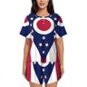 WURTON Ohio staat vlag Ohio staat vlag korte mouw pyjama sets voor vrouwen casual ronde hals 2 stuk lounge sets, Zwart, 4XL