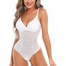 SLIMBELLE Figuurvormende body met beha, figuurvormend, voor dames, platte buik, kant, sexy, shapewear, onzichtbaar, bodysuit, Wit, XL