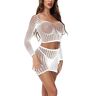 JFAN Lingerie-sets voor dames lingerie dames sexy ondergoed visnet mesh lingerie set lingerie sexy voor dames eenheidsmaat, wit, Eén maat