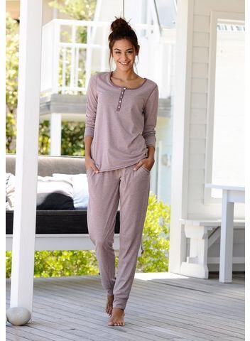 ARIZONA Pyjama in mêlee-look  - 25.99 - paars - Size: 40/42;44/46;52/54;56/58