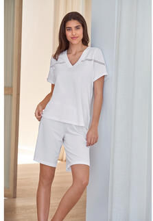 Pluto korte pyjama in clean-chic-stijl, 44 - wit