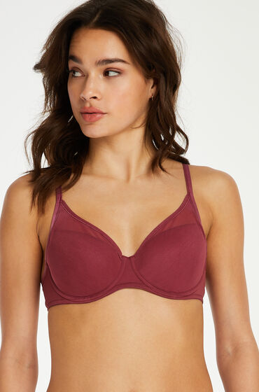 Hunkemöller Voorgevormde beugel bh Mesh Rood  - Rood - Size: B85